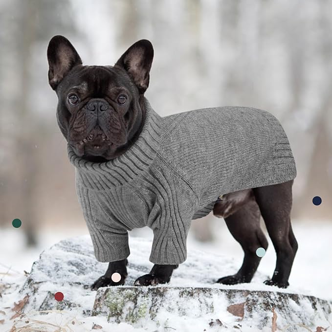 IECOii Extra-Large Dog Sweater 5XL,Christmas Dog Sweaters for Extra Large Dogs Girl Boy,Turtleneck Knitted Knitwear Easy On Doggie Sweatshirt Dog Sweater for Doberman,Great Dane(Light Grey,XXXXXL) - PAWPICO