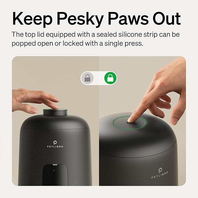 PETLIBRO Automatic Cat Feeder, Battery-operated Automatic Cat Food Dispenser with 180-Day Life, AIR Cordless Timed Pet Feeder for Cat & Dog, 2L Auto Cat Feeder, Black - PAWPICO