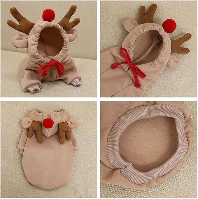 Warm Dog Winter Clothes Cute Fruit Dog Coat Hoodies Fleece Pet Dogs Costume Jacket for French Bulldog Chihuahua Ropa para Perro(Coffee,S) - PAWPICO