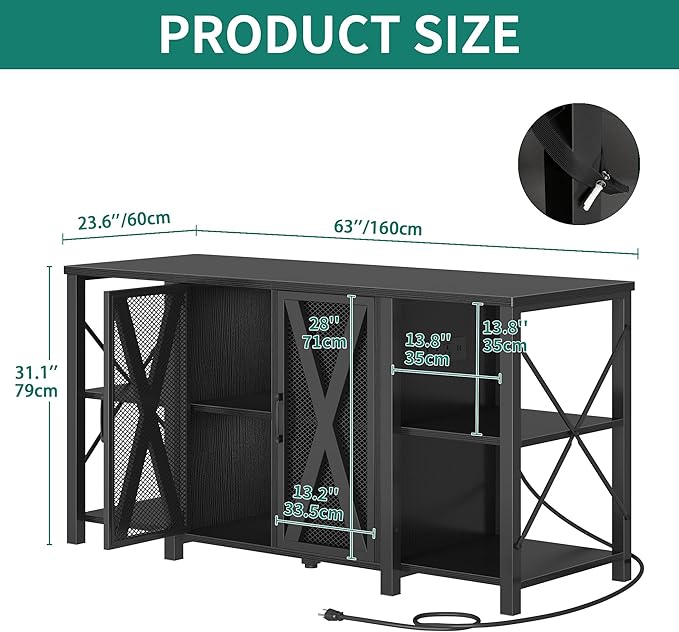 YITAHOME 90-120 Gallon Reptile Tank Stand with Power Outlet & LED Light, Heavy Duty Aquarium Stand with Accessories Storage Cabinet - Metal Fish Tank Stand for Turtle, Reptile, 2000LBS Capacity, Black YITAHOME
