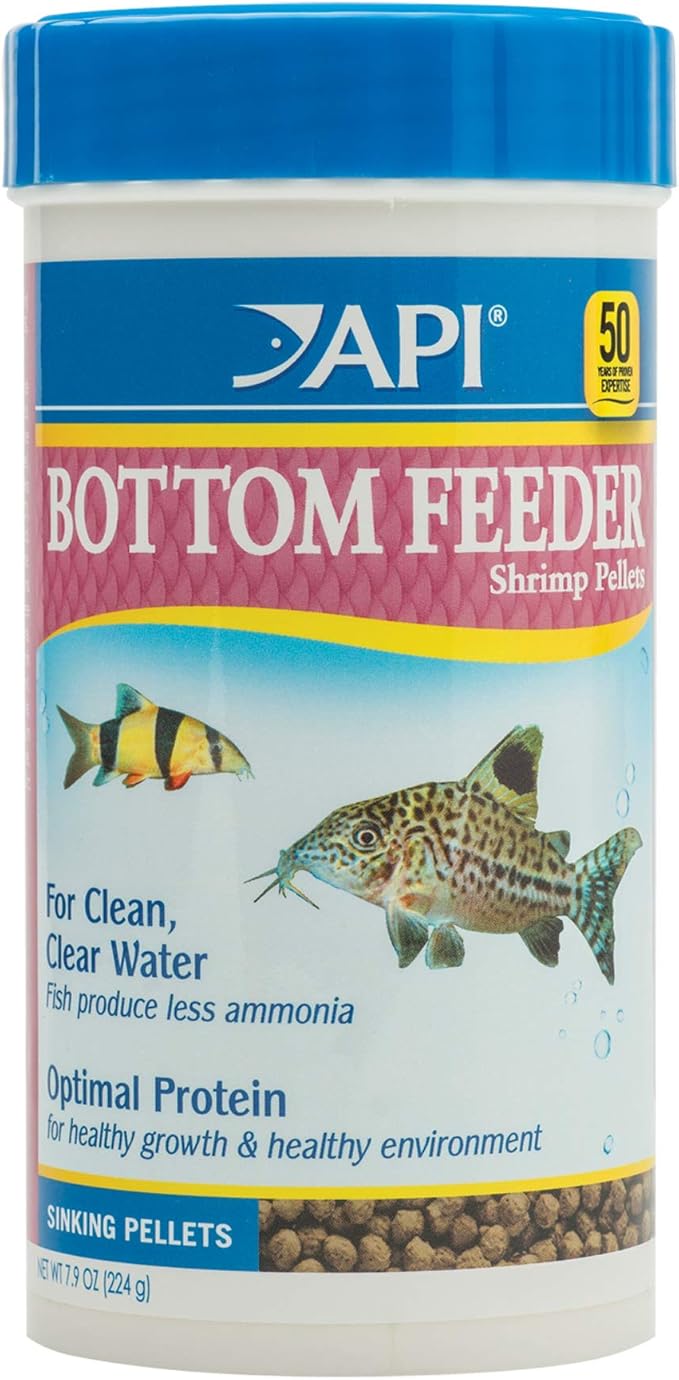 API BOTTOM FEEDER PELLETS WITH SHRIMP Fish Food 7.9-Ounce Container (Pack of 1) API