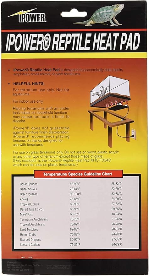 iPower PTHTPDCTRLV2HTPDM 6"x8" Reptile Heating Pad Under Tank Terrarium Heat Mat with Digital Thermostat Temperature Controller for Small Animals iPower