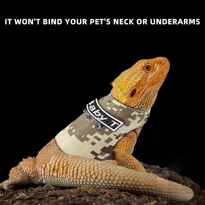 Bearded Dragon Harness and Leash, Adjustable Lizard Bearded Dragon Reptile Harness, Bearded Dragon Lizard Reptiles for Walking Outdoor to Prevent Escape (Brown) PAWPICO
