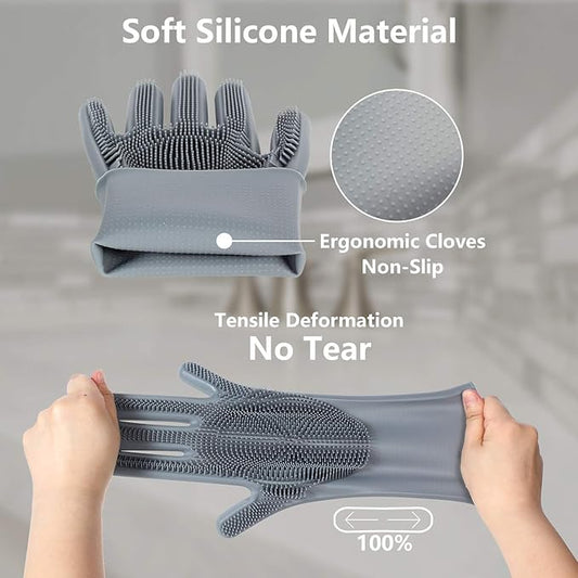 Pet Grooming Gloves - Gentle Dog Bathing Shampoo Brush - Massage Mitt with Enhanced Five Finger Design - Efficient Deshedding Glove for Dogs, Cats, Rabbits and Horses - 1 Pack COMMEMALintRollers