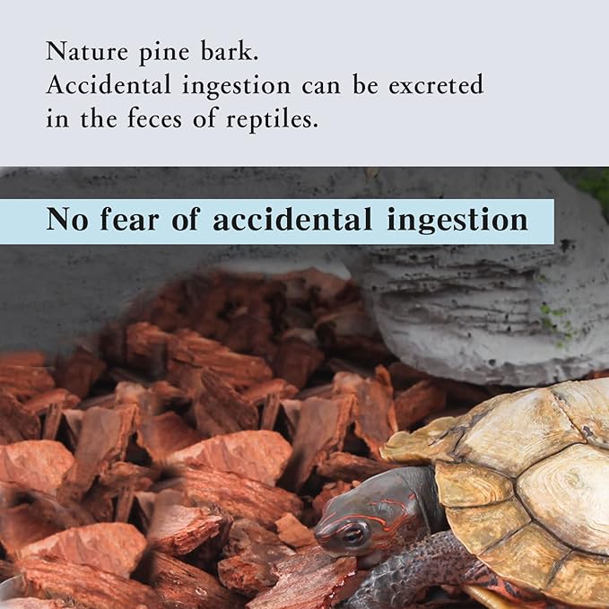 Tfwadmx Reptile Bark Bedding 31.6oz Tortoise Bedding for Habitat Bearded Dragon Substrate Reusable Pine Chips Bedding for Geckos, Lizards, Turtles Snakes, Hermit Crabs Tfwadmx