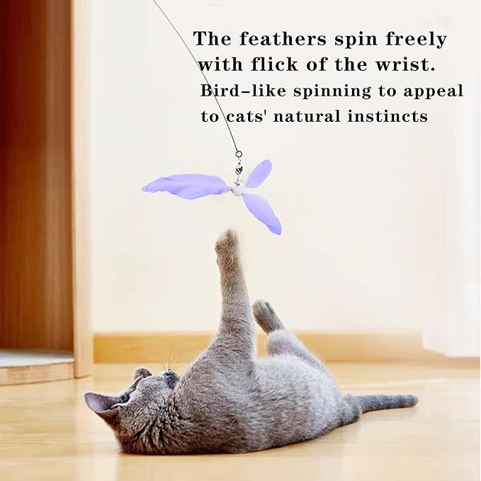 Cat Toys for Wand Cat Feather Toys Replacement 7pcs Cat Wand Attachments Interactive Cat Toys for Indoor Cats Suitable for Cat Stick Toy Suitable for Cats - PAWPICO