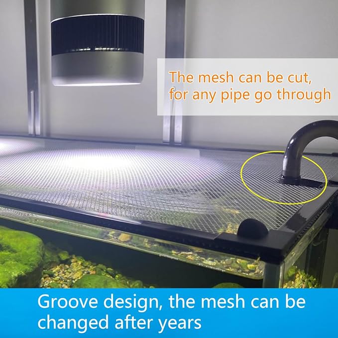 DIY Magnetic Fish Tank lid Cover Protective net (72''X26''(183X66cm) Keep Fish from Jumping Out Prevent Fish, Reptiles, Turtles JOOFAN
