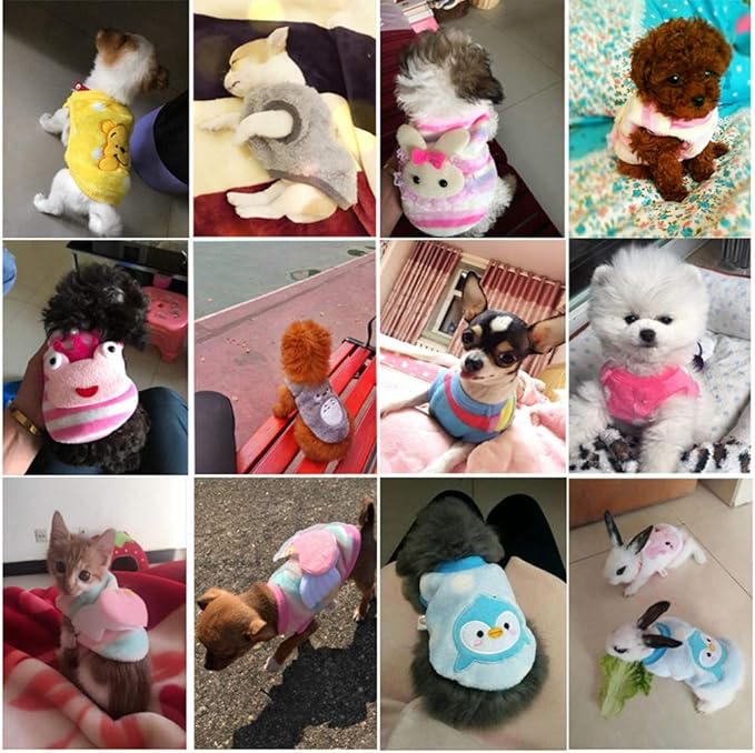 Winter Warm Fleece Bunny Rabbit Clothes Cute Small Animal Guinea Pig Chinchilla Ferret Angel Costume Accessories Outfit for Hamster Ferret Rat Guinea Pig Cat Kitten Dog Puppy and Small Animals (XS) HAICHENTEC