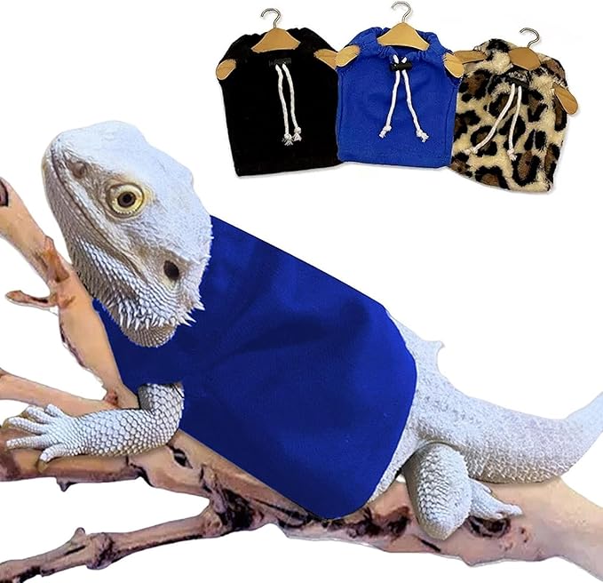 Lizard Clothes Bearded Dragon Hoodie Sweater Jacket Small Pet Costume Flannel Apparel for Reptiles Party Cosplay Props Chameleon Outfit Reptile Clothing Accessories HOKABLE