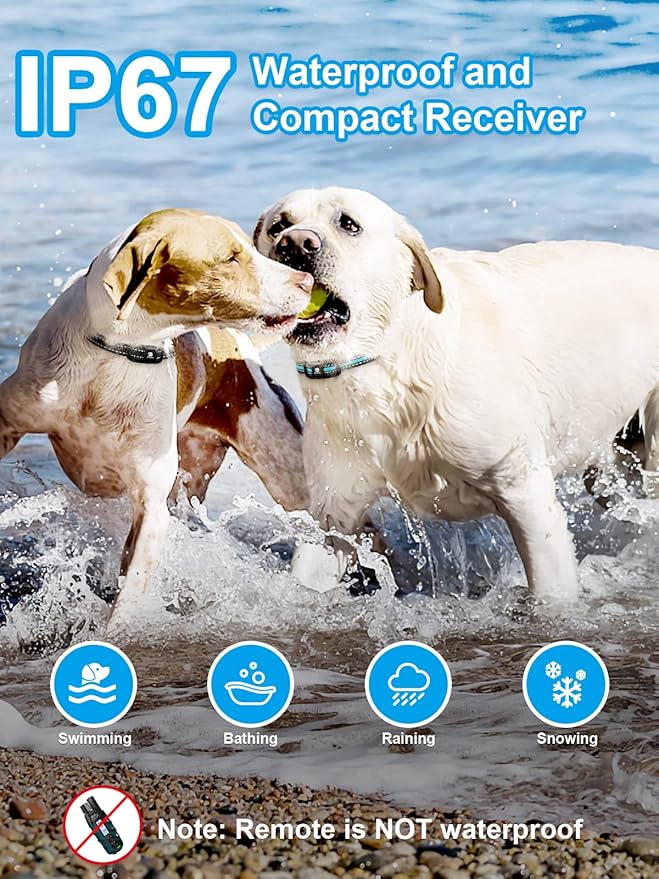 BOUSNIC Dog Shock Collar 2 Dogs (5-120Lbs) - 3300 ft Waterproof Training Collar for Dogs Large Medium Small with Rechargeable Remote, Beep (1-8) Vibration (1-16) and Humane Shock (1-99) Modes - PAWPICO