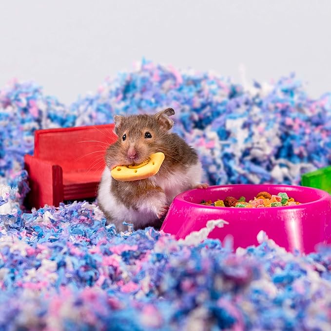 Uber Soft Paper Pet Bedding for Small Animals, Confetti, 56L PetsPick%C2%AE