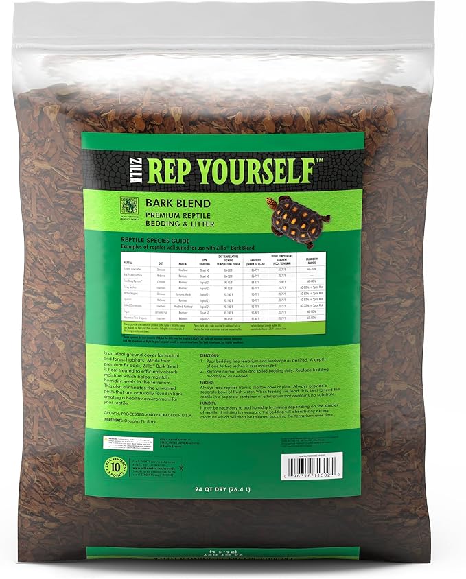 Zilla Bark Blend, Organic Fir Bark for Tropical and Forest Habitats, 24 Quarts Zilla
