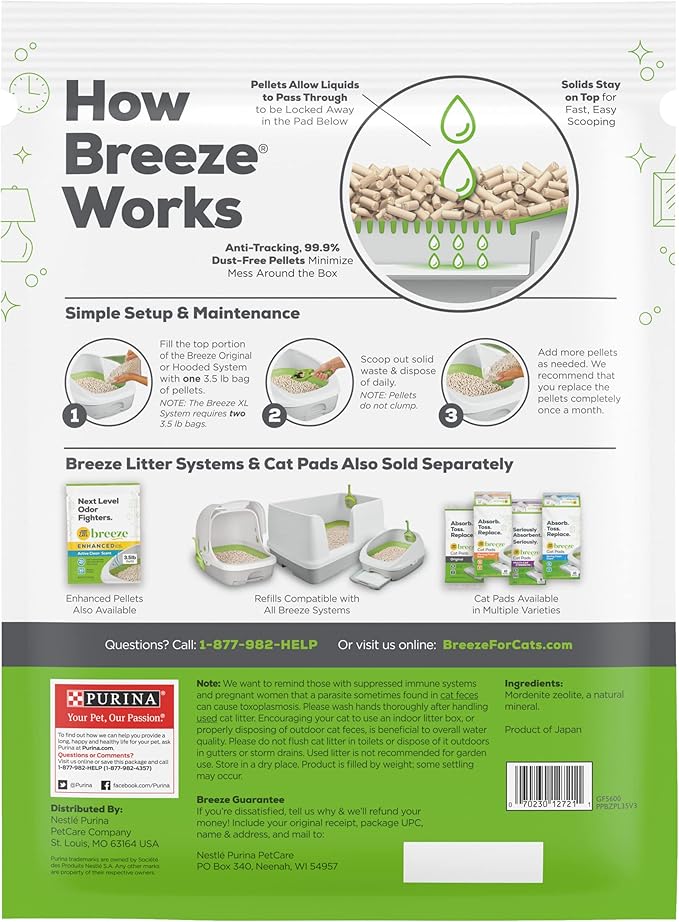 Purina Tidy Cats Breeze Cat Litter Pellets Refill - 3.5 lb. Pouch (Pack of 4) - PAWPICO