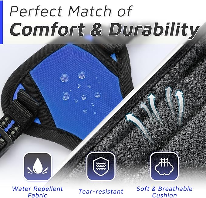 Eagloo Small Dog Harness No Pull, Service Vest with Reflective Strips and Control Handle, Adjustable and Comfortable for Easy Walking, No Choke Pet Harness with 2 Metal Rings, Blue, XS GoExplorewithEagloo