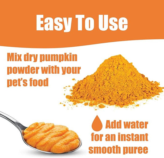 Whole Life Pet Pumpkin Powder for Dogs and Cats. Firms Stool, Relieves Diarrhea. Mix with Water for Instant Puree. No Mess or Waste from Cans. Human Grade Quality - PAWPICO