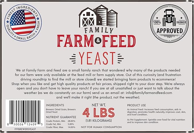 | Brewers Yeast | Animal and Pet | Young and Adult | Granular | 4 Pounds FAMILY+FARM+AND+FEED