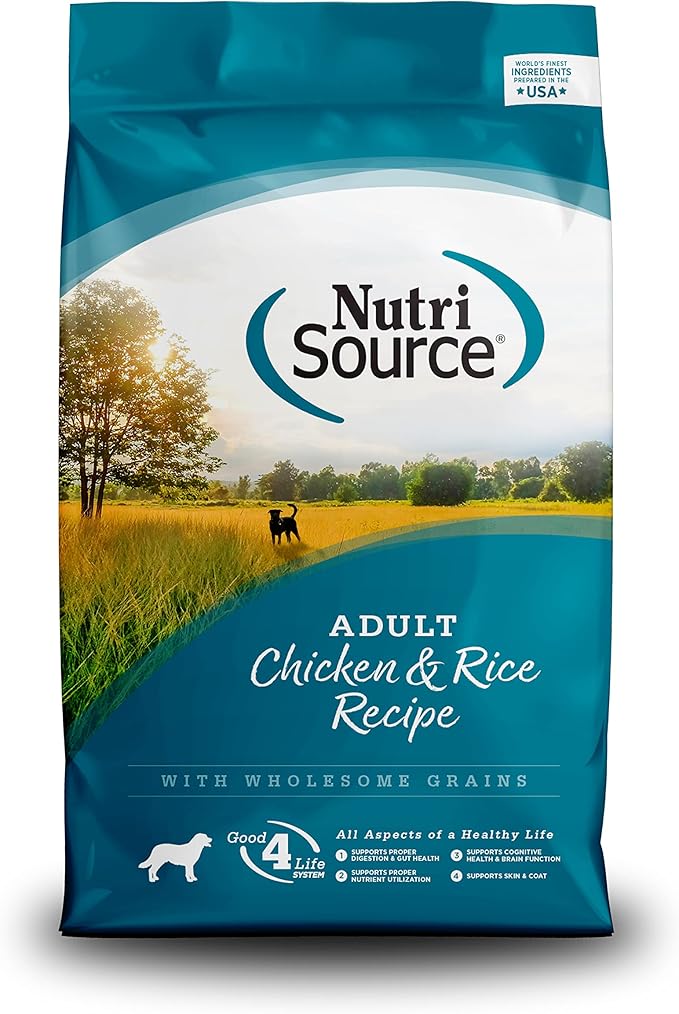 NutriSource Adult Dry Dog Food, Chicken and Rice, 12LB - PAWPICO