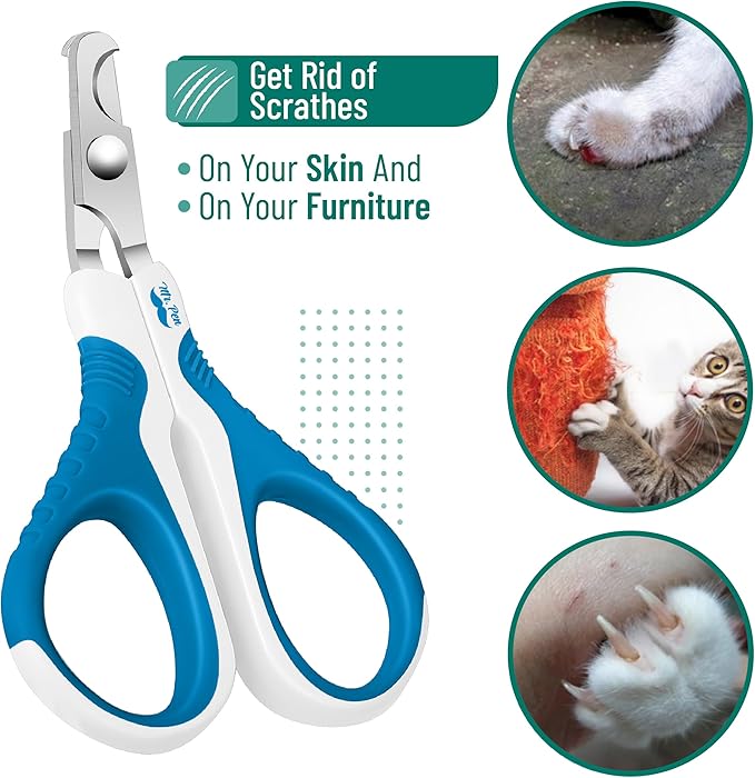 Mr. Pen- Cat Nail Clipper, Blue & White Cat Nail Trimmer, Cat Nail Clippers, Cat Claw Clippers, Cat Clippers for Nails, Pet Nail Clippers, Kitten Nail Clipper, Small Dog Nail Clipper Cat Claw Trimmer - PAWPICO