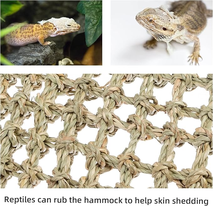 Niteangel Bearded Dragon Hammock Reptile Lounger for Chameleon, Lizards, Gecko, Snakes, Lguana Reptiles, Geckos (Triangle 17'' x 12.5'') Niteangel