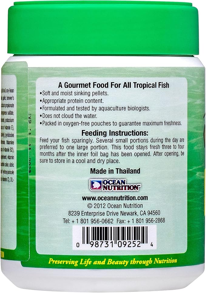 Ocean Nutrition Formula Two Pellets - Fish Food for Herbivorous & Omnivorous Marine Tropical Fish, High Protein(40%) - 7 oz (200 g) Medium Pellets OceanNutrition