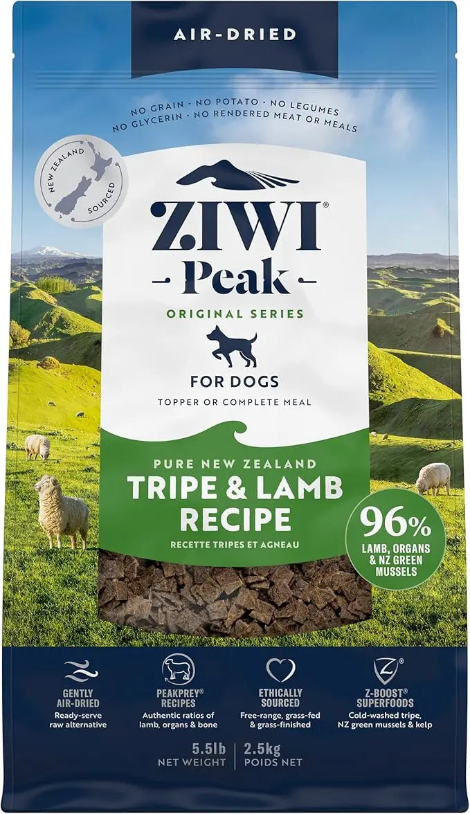 ZIWI Peak Air-Dried Dog Food – Tripe & Lamb - All Natural, High Protein, Grain Free, Limited Ingredient w/ Superfoods (88oz) - PAWPICO