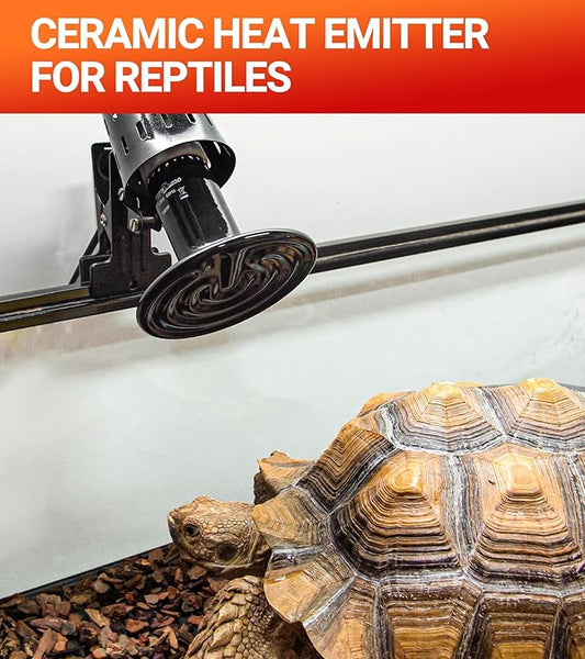 REPTI ZOO 150W Reptile Heat Lamp 2Pack Ceramic Heat Emitter Night Heat Lamp Bulbs Reptile Terrarium Heat lamp Tank Heat Bulb for Turtle Bearded Dragon Gecko Lizard Snake Chicken E26 REPTIZOO