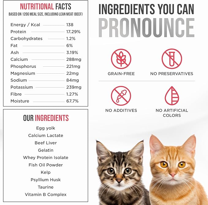Know Better for Cats – Beef Recipe, RAW Cat Food Premix/Supplement for Making Homemade Cat Food, All Natural, Holistic Veterinarian Approved, Grain Free, No Artificial Additives - PAWPICO