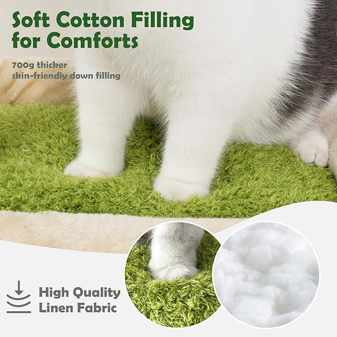 Cat Scratching Post 33'' Cat Tree Indoor Palm Tree Large Cat Perch with Scratching Posts Cat Scratch Tree with Natural Sisal Ball Furniture Suitable for Adult Cats and Kittens - PAWPICO