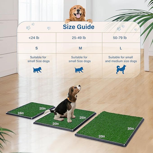 Artificial Grass for Dog Potty – 20x30 inch,Strong Absorbency Grass Pad, Dog Grass Pad with Tray, Dog Potty Training Pad, Dog Litter Box with Grass (20"x30" X2) - PAWPICO
