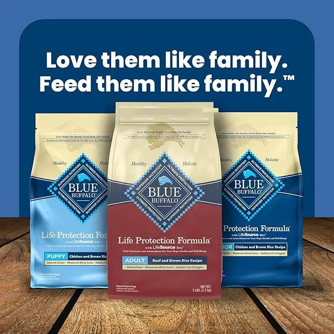 Blue Buffalo Life Protection Formula Adult Dry Dog Food, Helps Build and Maintain Strong Muscles, Made with Natural Ingredients, Beef & Brown Rice Recipe, 5-lb. Bag - PAWPICO