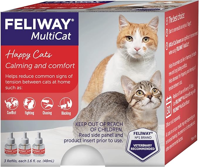 FELIWAY MultiCat Calming Pheromone, 30 Day Refill - 3 Pack Feliway%C2%AE