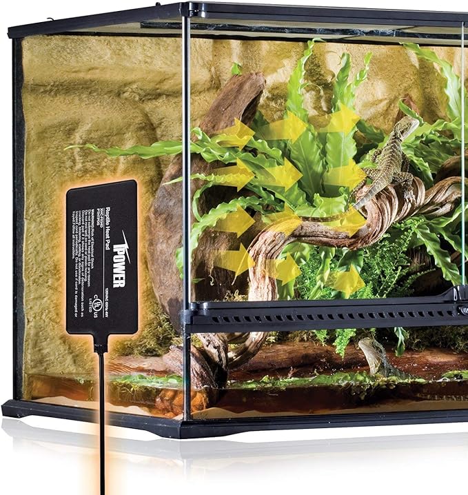 iPower Reptile Heat Pad Under Tank Terrarium Warmer Heating Mat for Turtle, Lizard, Frog, Snake, Reptile, and Other Small Animals, 4X7 Inch, 4W iPower