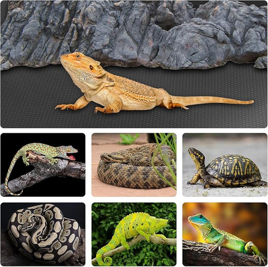 120 Gallon Reptile Terrarium Mat Liner, 96" X 24" Bearded Dragon Tank Accessories, Bearded Dragon Substrate for 4x2x2 Reptile Enclosure, Reptile Bedding Carpet for Leopard Gecko,Lizard,Tortoise, Black Hoplaep