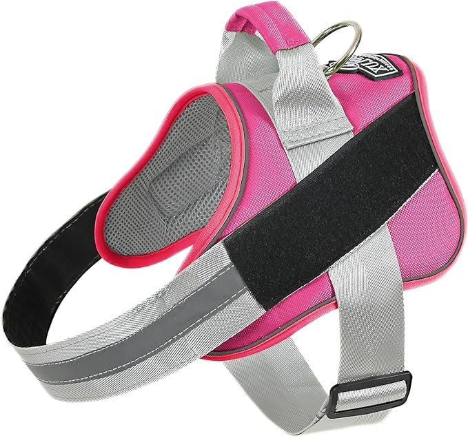 Bolux Dog Harness, No-Pull Reflective Dog Vest, Breathable Adjustable Pet Harness with Handle for Outdoor Walking - No More Pulling, Tugging or Choking (Fuchsia, X-Small (Pack of 1)) Bolux