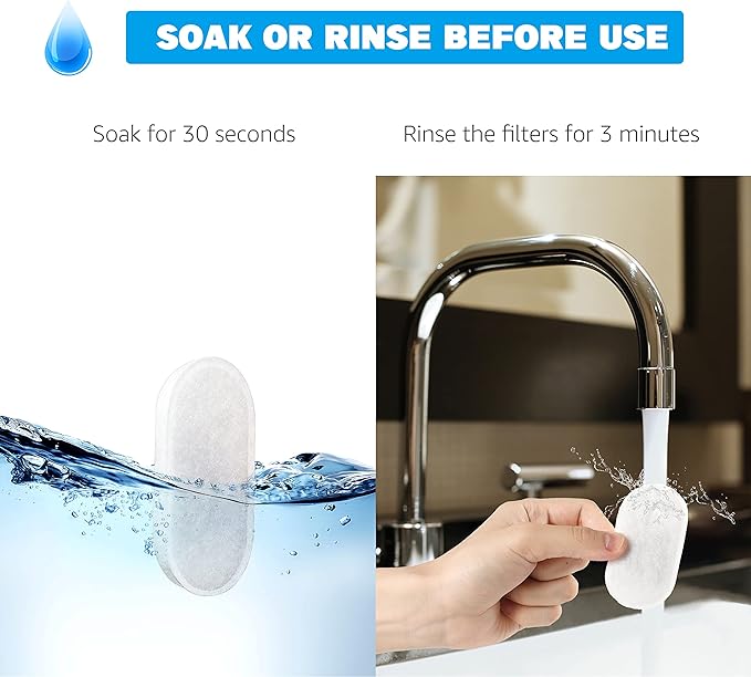 Cat Water Fountain Filters, 24 Pack Cat Fountain Filters, Cat Fountain Replacement Filters for DOOOB Stainless Steel Cat Water Fountain, Pet Water Fountain Filters (12 Filters & 12 Sponges) - PAWPICO
