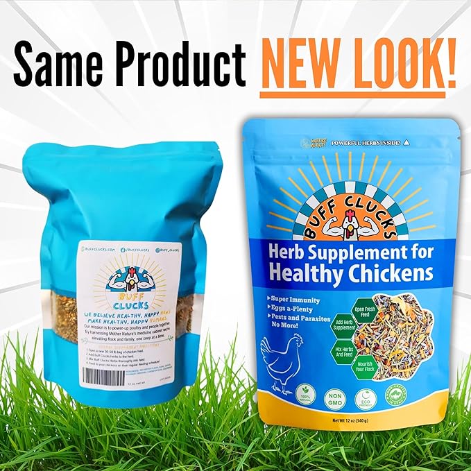 BuffClucks Herb Supplement for Backyard Chickens - Natural Chicken Treats, Poultry Feed Botanical Mix, Plant-Based Coop Snacks for Daily Wellness, Feather Quality, Egg Production - Crafted in USA 12oz PAWPICO