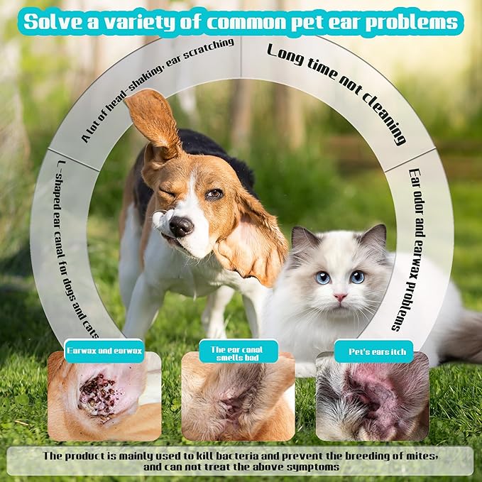 Dog Ear Finger Wipes for Dogs & Cats-Gently Remove Ear Wax,Ear Soothing and Cleaning,Natural ingredients-55 Count QWloog+Magzipo