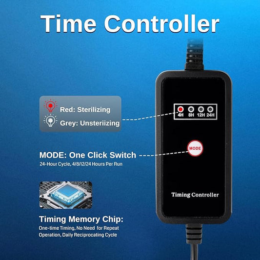 Sainsmart XpertMatic Aquarium Clean Light, High-Efficiency Fish Tank Clean Light with Timer, Submersible Light for 40-528 Gallon Fish Tank and Aquariums SainSmart