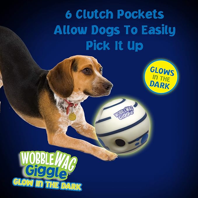 Wobble Wag Giggle Ball - Interactive Glow in the Dark Dog Toy, Giggle Sounds Keeps Dogs Busy and Entertained for Self Play, Pets Know Best - PAWPICO