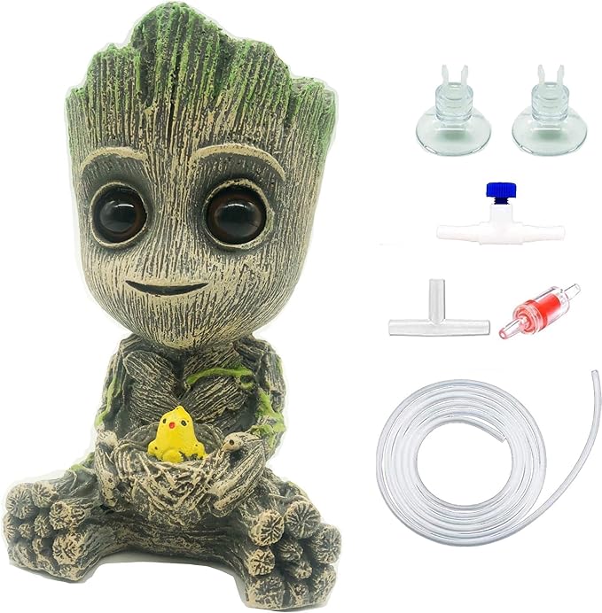 Aquarium Groot Air Bubbler Decorations Fish Tank Air Stone Set AnxunJim