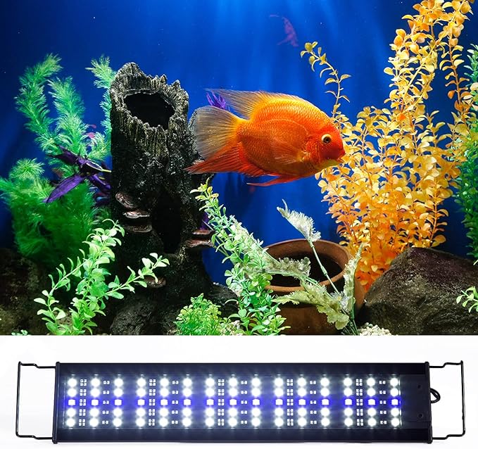 REPTI ZOO Reptile Aquarium Terrarium LED Light Ultra-thin Day and Night Light for Reptiles Aquarium Light, 3-Color Modes LED Light Hood 15W for 18 inch or Larger Terrariums for Reptile Plant Fish Tank REPTIZOO