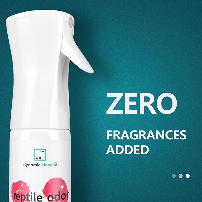 Reptile Tank Odor Eliminator Spray – Unscented Natural Mineral Formula - Remove Waste Smells in Bearded Dragon and Turtle Tanks – 9 Fl Oz Dynamic+Element