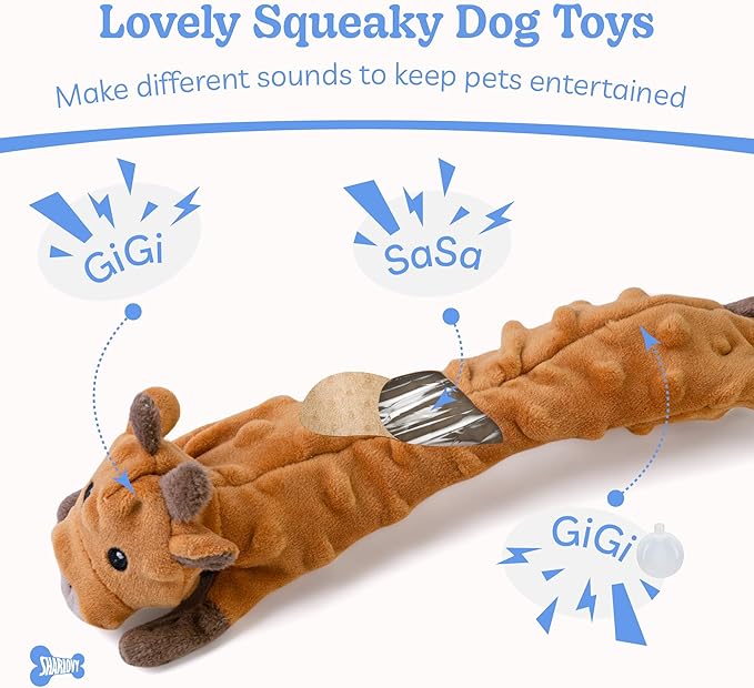 SHARLOVY Dog Squeaky Toys -Cow Crinkle Dog Toy, Bubble Plush Pet Toys Puppy Teething Toys No Stuffing Animals Dog Toy Doggies Toys Dog Chew Toy for Medium Dogs - PAWPICO