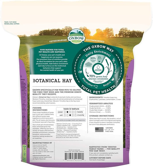 Oxbow Animal Health Oxbow Botanical Western Timothy Hay - All Natural Hay for Rabbits, Guinea Pigs, Chinchillas, Hamsters & Gerbils - 15 oz. OxbowAnimalHealth