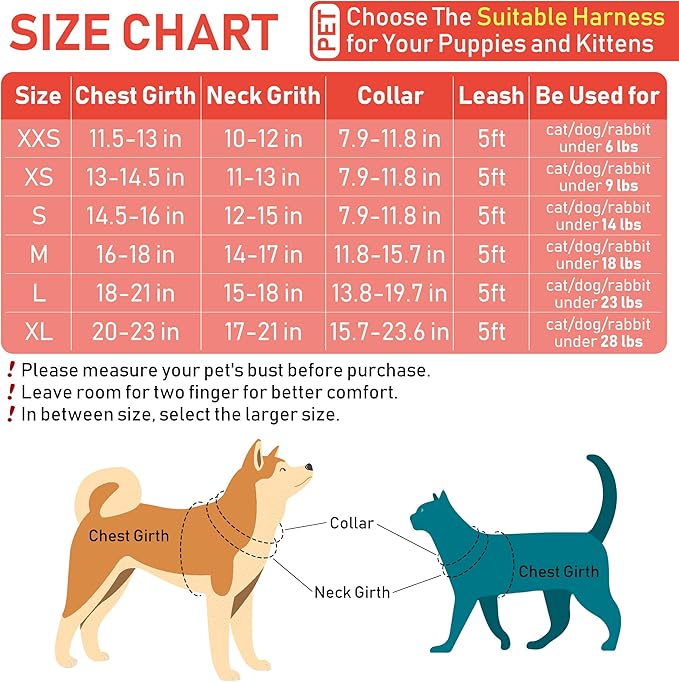 GAMUDA Small Pet Harness Collar and Leash Set, Step in No Chock No Pull Linen Fabric Soft Mesh Dog Vest Harnesses Reflective for Dogs Puppy Cats Kitten Rabbit (Orange, XXS) GAMUDACollarsCollection
