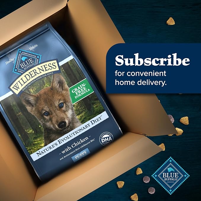 Blue Buffalo Wilderness Puppy High-Protein Dry Dog Food with Real Chicken, Grain-Free, Made in the USA with Natural Ingredients, Chicken, 24-lb Bag - PAWPICO