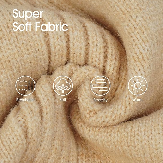 IECOii Large Dog Sweater,Pet Dog Sweaters for Large Dogs Boy,Thanksgiving Fall Doggie Sweatshirt,Turtleneck Thick Warm Girl Dog Sweater,Winter Knitwear Clothes for Corgi,French Bulldog(Apricot L) - PAWPICO