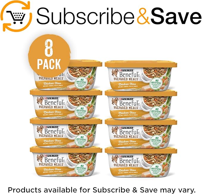 Beneful Purina Gravy Wet Dog Food, Prepared Meals Chicken Stew - (8) 10 oz. Tubs (Pack of 2) - PAWPICO