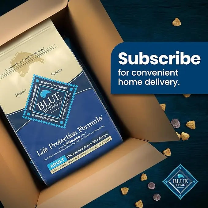 Blue Buffalo Life Protection Formula Adult Dry Dog Food, Helps Build and Maintain Strong Muscles, Made with Natural Ingredients, Chicken & Brown Rice Recipe, 34-lb. Bag - PAWPICO