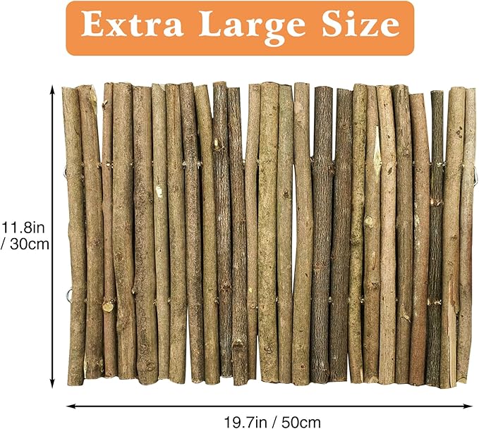 Hamiledyi Extra Large Wooden Reptile Hideout Bearded Dragon Bendy Bridge Climbing Ladder Hiding Hut Reptiles Hide Cave Habitat Decor for Lizards Gecko Spiders Snakes Tortoise(L:20" x 11.8") Hamiledyi